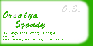 orsolya szondy business card